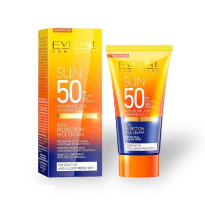 ضدآفتاب SPF 50 روشن کننده اولاین EVELINE مناسب پوست حساس و مستعد آلرژی