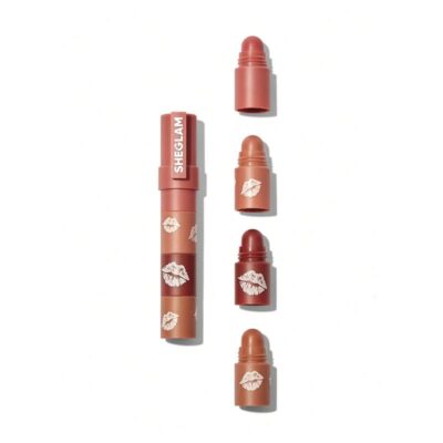 رژلب 4 در 1 شیگلم SHEGLAM مدل MEGA STACKS رنگ Nude-Bare