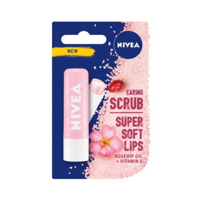 اسکراب و بالم لب استیکی نیوآ NIVEA مدل Rosehip Oil + Vitamin E