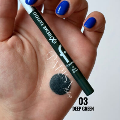 مداد چشم ژلی فلورمار flormar مدل Extreme Tattoo Gel Pencil کد 003(رنگ Deep Green)