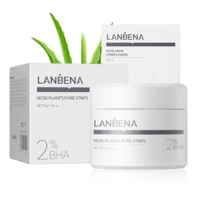 ماسک و چسب پاکساز جوش سرسیاه بینی Lanbena حاوی BHA 2%