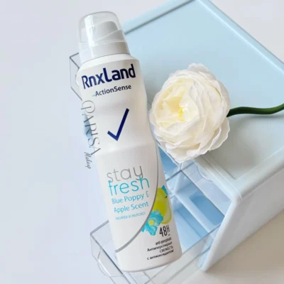 اسپری ضدتعریق 48 ساعته RnxLand مدل Stay Fresh رایحه Blue Poppy & Apple Scent(150 میل)