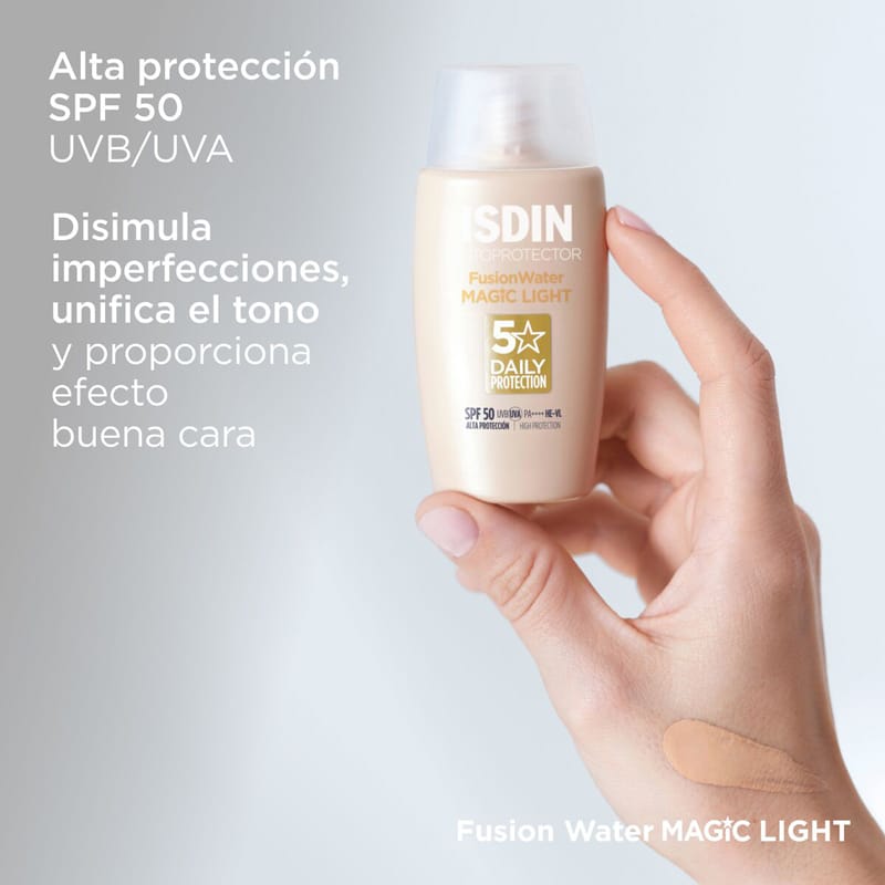 ضدآفتاب رنگی SPF 50 ایزدین ISDIN مدل Fusion Water Magic Light - Image 3
