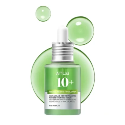 سرم تسکین دهنده و ضدالتهاب آزلائیک اسید و هیالورون آنوا Anua مدل Redness Soothing Serum(30 میل)