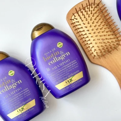 شامپو بنفش ogx مدل biotin & collagen