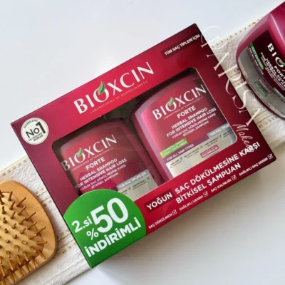 پک دو عددی شامپو گیاهی ضد ریزش مو بیوکسین BIOXCIN مدل Forte(300 میل)