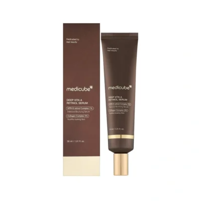 سرم ضدچروک و روشن کننده حاوی رتینول مدی کیوب Medicube مدل Deep Vita A Retinol Serum(30 میل)