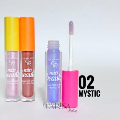 لیپ گلاس شاین گلدن رز مدل Miss Beauty Diamond Shine 3D Lipgloss کد 02