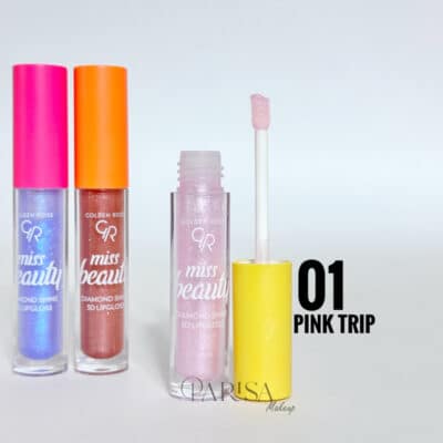 لیپ گلاس شاین گلدن رز مدل Miss Beauty Diamond Shine 3D Lipgloss کد 01