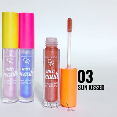 لیپ گلاس شاین گلدن رز مدل Miss Beauty Diamond Shine 3D Lipgloss کد 03