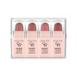 پک 4 عددی رژلب مینی گلدن رز مدل Nude Matte Lipstick