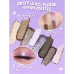 پالت سایه 8 رنگ شیگلم SHEGLAM مدل Please 8-Pan Palette رنگ Dusty Lilac - Image 6