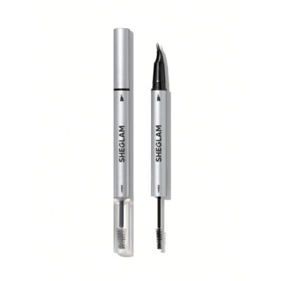 هاشور و ژل ابرو دو سر شیگلم Sheglam مدل Real Flow Laminating brow Pen رنگ Ebony