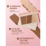 پالت صورت ۳ کاره شیگلم SHEGLAM مدل Trio Hero Face Palette رنگ Sand - Image 5