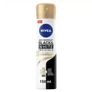 اسپری ضدتعریق 48 ساعته نیوآ Nivea مدل Black & White Invisible Silky Smooth After Hair Removal(150 میل)