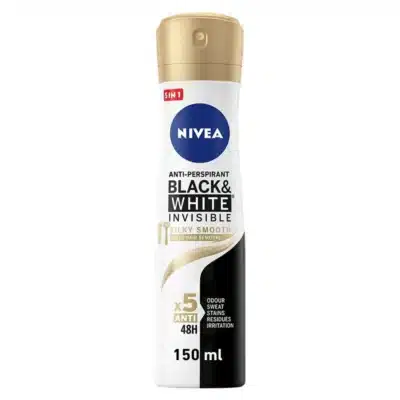 اسپری ضدتعریق 48 ساعته نیوآ Nivea مدل Black & White Invisible Silky Smooth After Hair Removal(150 میل)