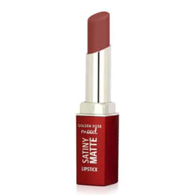 رژلب مات ساتنی گلدن رز مدل Mood Satiny Matte کد 05 رنگ Burnt Blush