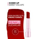 رژلب جامد براق و مرطوب کننده لب فلورمار Flormar مدل Sheer Up Sweet Escape کد 027 (رنگ Red Velvet Cupcake) - Image 3
