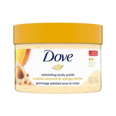 اسکراب لایه بردار بدن داو Dove مدل Exfoliating Body Polish حاوی بادام و کره انبه Crushed Almond & Mango Butter(298 گرم)