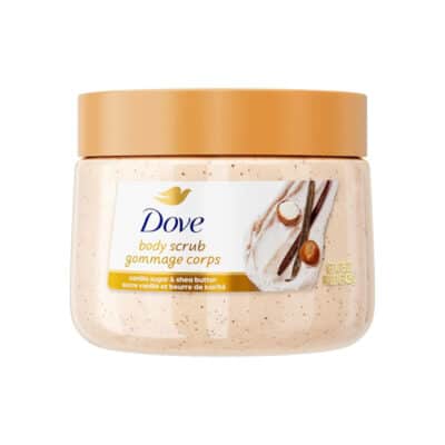 اسکراب لایه بردار بدن داو Dove مدل Gommage Corps رایحه شکر وانیلی و شی باتر Vanilla Sugar & Shea Butter(425 گرم)