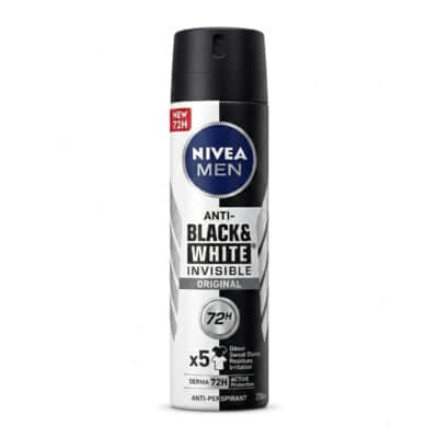 اسپری ضدتعریق 72 ساعته مردانه نیوآ Nivea مدل Black & white Invisible original(200 میل)