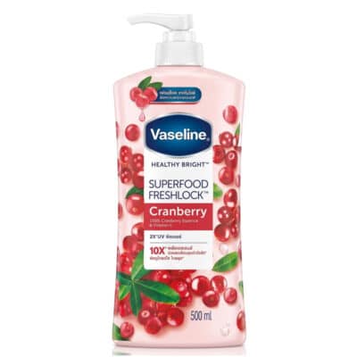 لوسیون بدن کرنبری و ویتامین سی وازلین Vaseline مدل Superfood Freshlock Cranberry Essence & Vitamin C(500 میل)