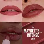 رژلب جامد ساتنی میبلین Maybelline مدل Moisturizing Serum Lipstick کد 104 رنگ Maybe It’s Intense - Image 2