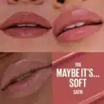 رژلب جامد ساتنی میبلین Maybelline مدل Moisturizing Serum Lipstick کد 106 رنگ Maybe It’s Soft - Image 2