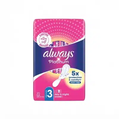 نوار بهداشتی آلویز Always مدل Platinum Ultra Soft سایز 3 (بسته 20 عددی)