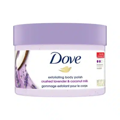 اسکراب لایه بردار بدن داو Dove مدل Exfoliating Body Polish حاوی لوندر و شیرنارگیل Crushed Lavender & Coconut Milk(298 گرم)