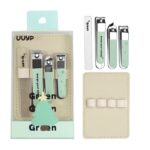 ست ۴ عددی ناخن‌گیر و سوهان ناخن به همراه کیف نگهدارنده چرمی UUYP