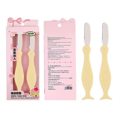 ست 2 عددی تیغ ابرو تاشو UUYP رنگ لیمویی (کد K518)