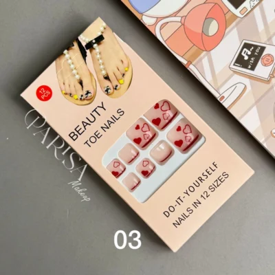 ناخن مصنوعی پا ۱۲ عددی BEAUTY TOE NAILS کد 03