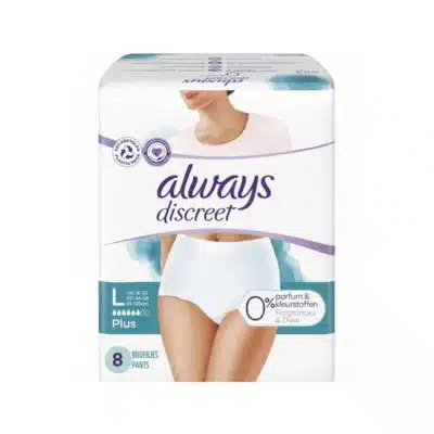 شورت جاذب یکبار مصرف آلویز Always مدل Discreet Pants سایز Large Plus (بسته 8 عددی)