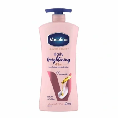لوسیون بدن 48 ساعته نیاسینامید وازلین Vaseline مدل Daily Brightening Long Lasting Lotion(600 میل)