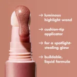 هایلایتر مایع سراسفنجی الف elf مدل Halo Glow Highlight Beauty Wand رنگ Liquid Gold - Image 6
