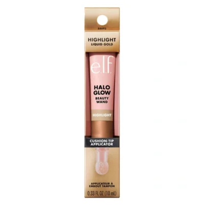هایلایتر مایع سراسفنجی الف elf مدل Halo Glow Highlight Beauty Wand رنگ Liquid Gold