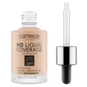کرم پودر مات کاتریس Catrice مدل HD Liquid Coverage Foundation کد 030 رنگ Sand Beige