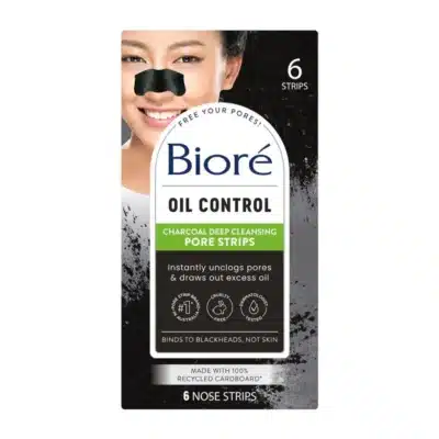 پک 6 عددی پچ زغال فعال ضد جوش سرسیاه بینی بیوره Biore مدل Oil Control Pore Strips