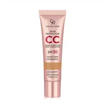 سی سی کرم SPF 50 اصلاح کننده رنگ پوست گلدن رز Golden Rose مدل CC Cream Skin Perfector Light Foundation کد 104 رنگ Warm Honey