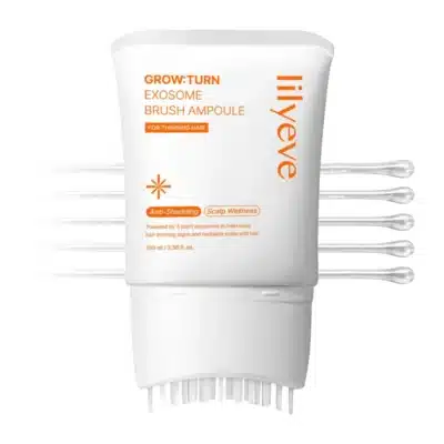 آمپول ضدریزش و تقویت‌ کننده پوست سر لیلیو Lilyeve حاوی اگزوزوم و کافئین مدل Grow Turn Exosome Brush Ampoule (100 میل)