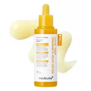 سرم لایه‌ بردار و روشن‌ کننده مدی کیوب Medicube حاوی کوجیک اسید و زردچوبه مدل Kojic Acid Turmeric Peel Shot (80 میل)